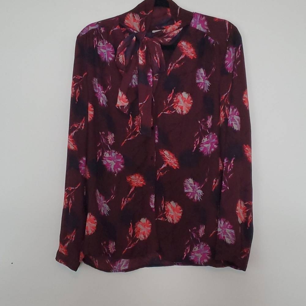 Button up bow blouse